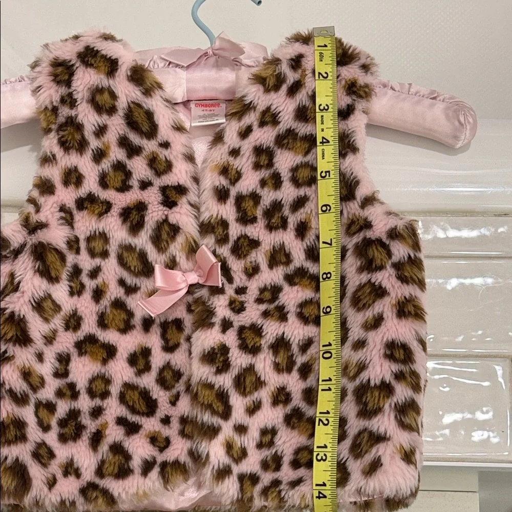 Gymboree Pink and‎ Brown Faux Fur Kids Vest Size 4T-5T